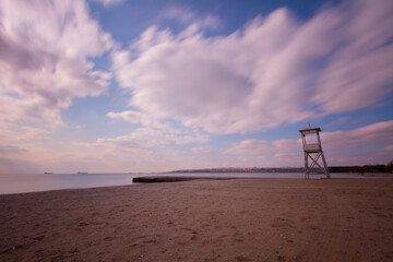 Lifeguard towers taken on different beaches.