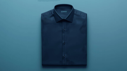 Navy blue men's long sleeve dress shirt mockup