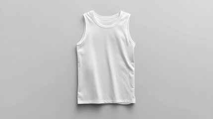 White sleeveless shirt mockup isolated on plain background