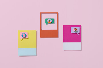 Colorful Abstract Social Media Concept With Speech Bubbles