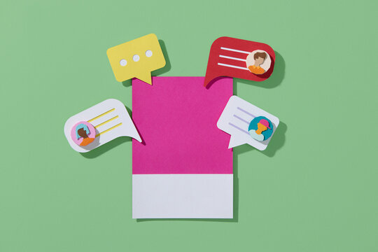 Colorful Social Media Notification With Message Bubbles