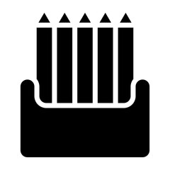 Crayons Vector Glyph Icon Design
