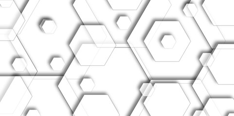 Abstract background with hexagons Abstract hexagon polygonal pattern background vector. 3D futuristic abstract honeycomb mosaic background. . Futuristic honeycomb mosaic white background. 