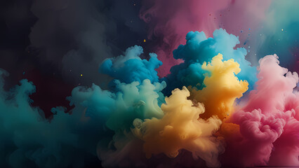 Abstract background that resembles a cloud of color powder suspended in mid-air