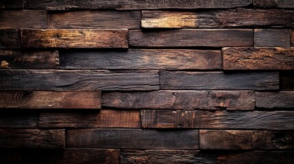 Dark wooden wall with textured planks, perfect for rustic decor, interior design, or backdrop in photography.