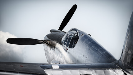 cockpit of a historical fighter plane