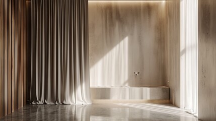 curtain shower mockup --