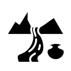 Fototapeta premium Ganga River Pot Vector Glyph Icon Design