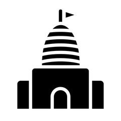 Fototapeta premium Indian Temple Dome Vector Glyph Icon Design