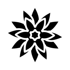 Star Shaped Rangoli Vector Glyph Icon Design