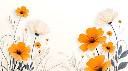 An intricate Illustration of a marigold field in full bloom, with each flower detailed and vibrant, symbolizing life and remembrance 