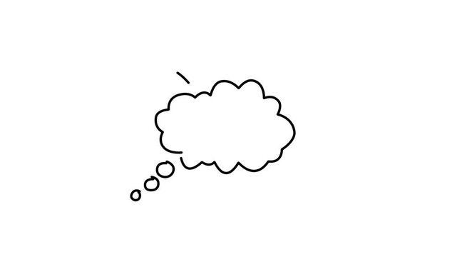 Hand drawn cartoon speech bubble blank isolated on alpha transparent background.