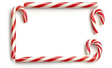 Vector illustration of candy cane borders and corners, perfect for framing holiday designs.