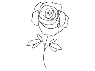  Minimalist design rose flower continuous single line drawing art vector illustration 