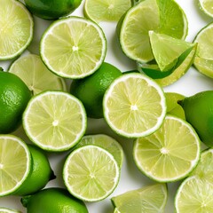 Fototapeta premium Lime isolated on white background, full depth of field 
