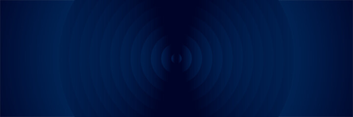 A dark blue background with concentric circles.