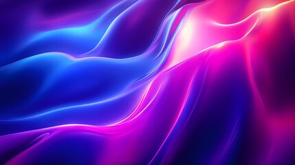 Abstract purple and blue background with wavy lines, gradient effect, futuristic style, high resolution, detailed texture, soft lighting, shadows, reflections