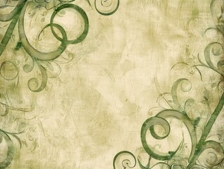 Antique styled gentle green swirls for digital scrapbooking enthusiasts.