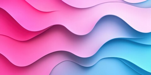 Abstract pink and blue gradient background with wavy lines, vector illustration