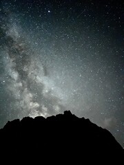 milky way in the desert sky