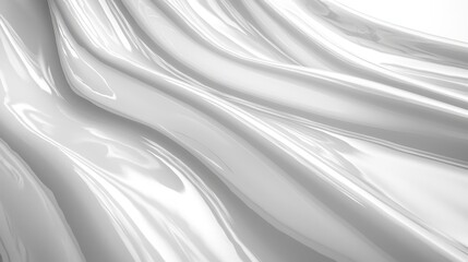 Obraz premium Abstract White Fabric Waves A LowAngle Perspective of Smooth Reflective Draped Material Bottle Mockup