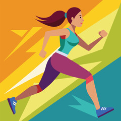 a running women 