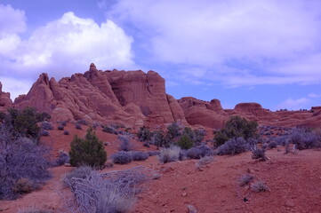 Rock fins in Fin Canyon in Arches National Park Utah Photo