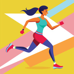 a running women 