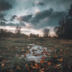 sunset over the river