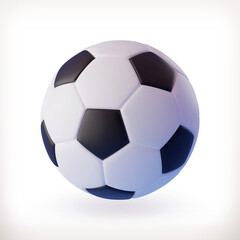 Realistic soccer ball icon. Vector illustration on a white background.