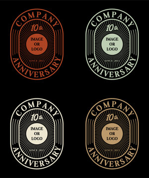 CELEBRATING 10th ANNIVERSARY UNIQUE VINTAGE 
 BATCH T SHIRT DESIGN. Happy anniversary, 10th years anniversary celebration logotype.