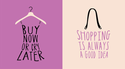 Set of Fashion Woman  Bag and dress with a quotes