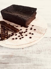 Freshly baked carob flour cake.
