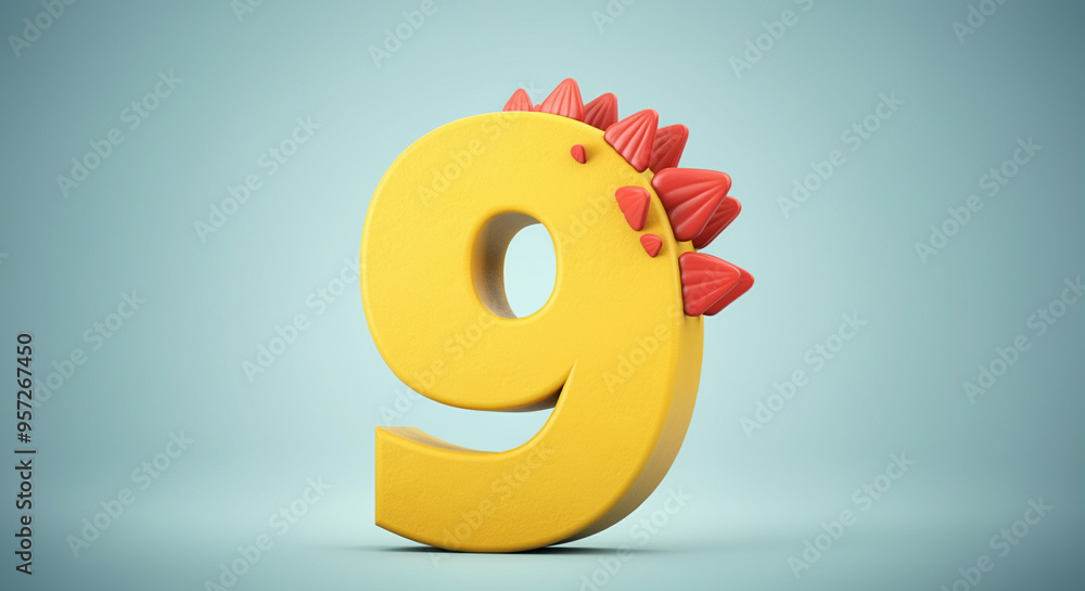 Poster number 9 with colorful graphic elements in playful style