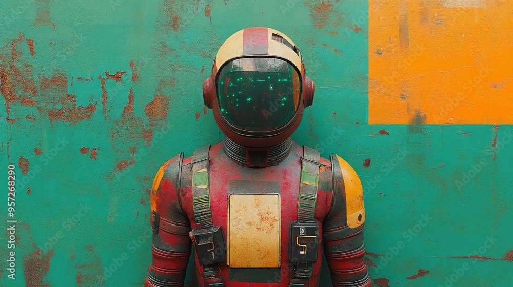 Poster supeheroic game character in a vibrant weathered backdrop designed for mobile and desktop wallpaper 
