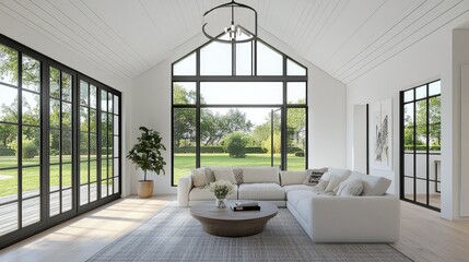Fototapeta premium country home interior design of modern living room. 