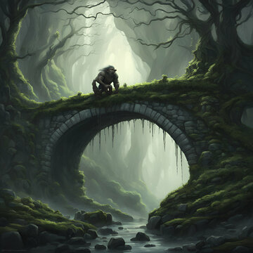 Monster on bridge