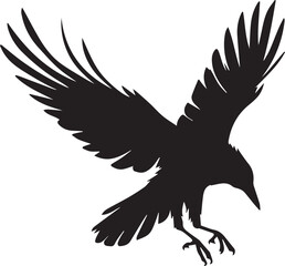 Crow silhouette vector art illustration.