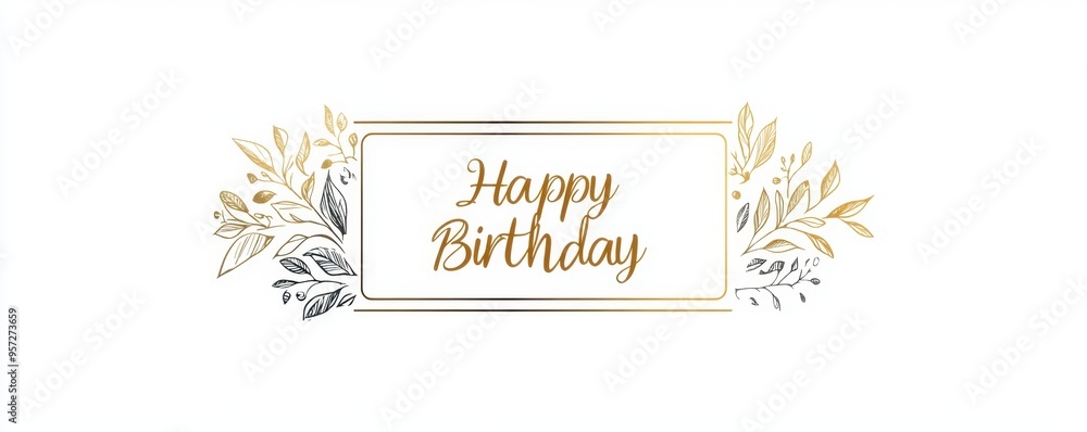 Poster a simple and stylish line art logo featuring an outline of a rectangular frame in golden color 