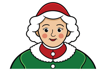 Mrs. Santa Claus cartoon vector illustration