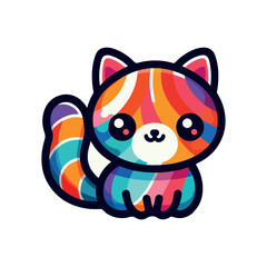 A cheerful little cat spreading joy with its paws raised high, ready to brighten your day with happiness.






