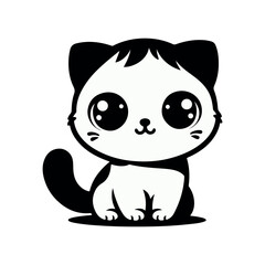 Cute Little Cat vector art illustration. 