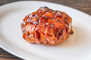 Bacon wrapped camembert