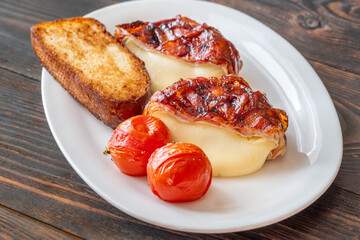 Bacon wrapped camembert