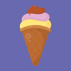 Ice Cream icon vector. Cold Cone Ice Cream vector. ice cream vector. 