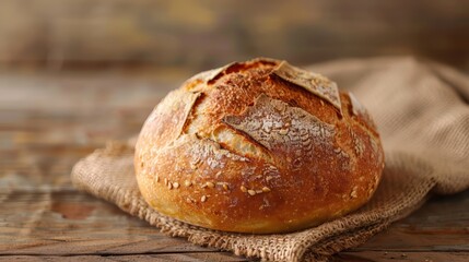 A crusty sourdough loaf with intricate scoring
