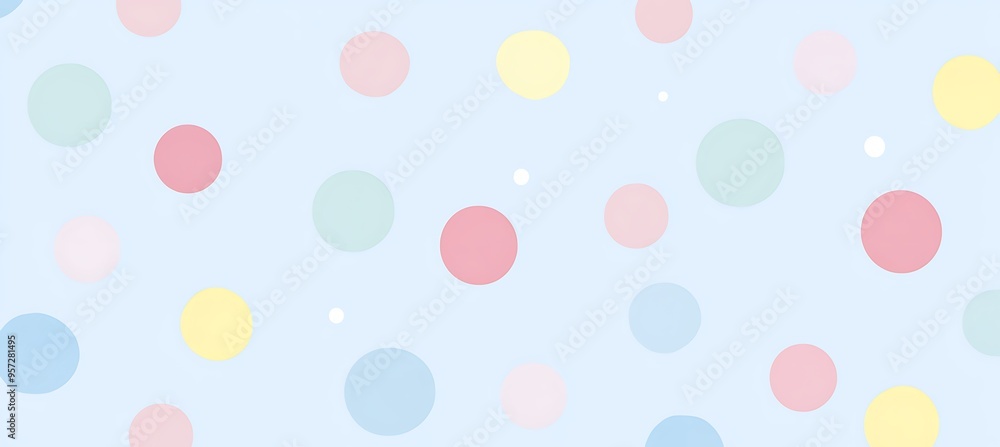 Aufkleber a playful polka dot pattern in pastel colors with a large area for text