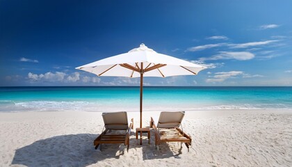 beach chairs and umbrella