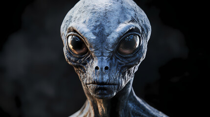 Grey alien extremely detailed and realistic high resolution 3d illustration of an extraterrestrial being. Alien. Illustration