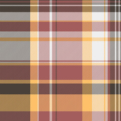 Fashioned texture fabric plaid, halftone background seamless vector. Yuletide tartan pattern textile check in red and dark colors.